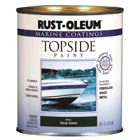 Works above the waterline; apply to fiberglass, wood or metal surfaces. . Marine paint lowes